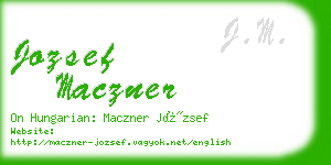 jozsef maczner business card